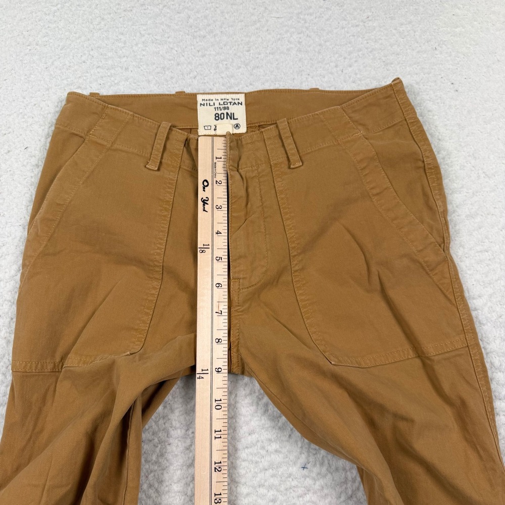 Nili Lotan French Military Pants Women 0 Brown Cargo Jogger Crop Gorpcore Zip - Picture 6 of 10